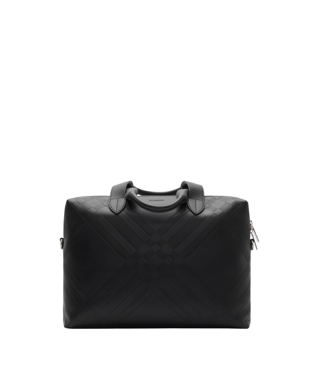 Burberry Black Embossed Check Briefcase for men