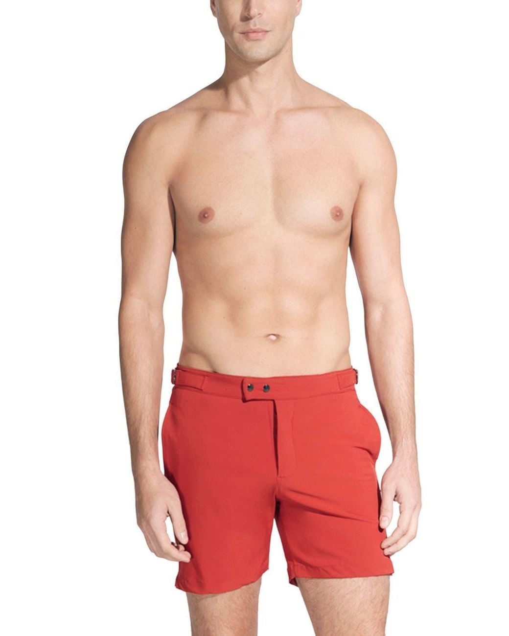 Moeva Red Jack Bulldog Swim Shorts for men