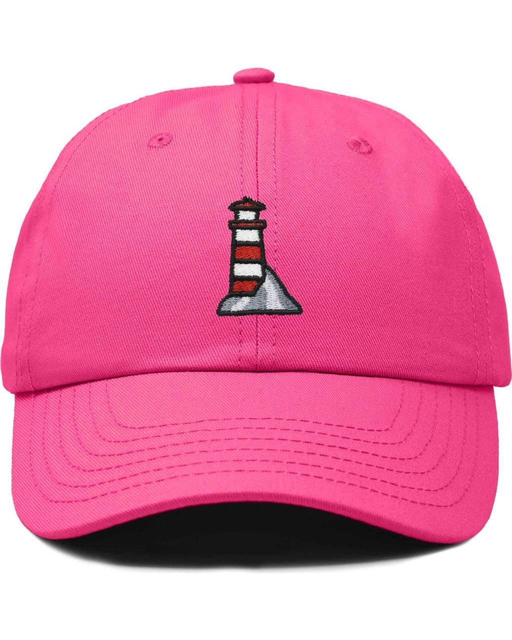 Alix Pink Lighthouse Embroidered Dad Hat