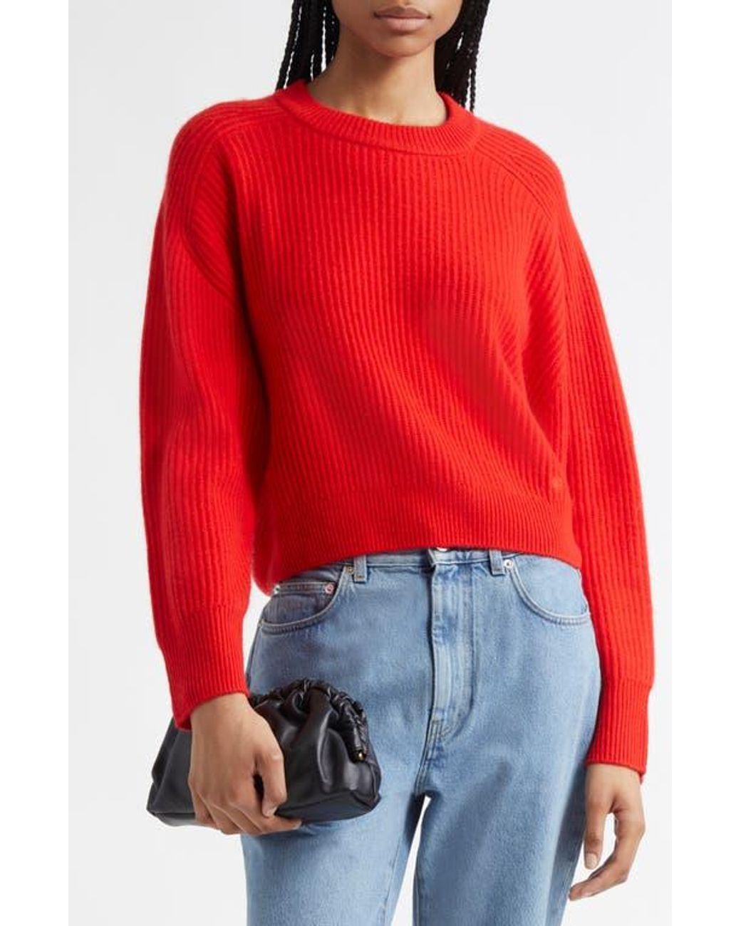 Mansur Gavriel Black Mini Cloud Leather Clutch