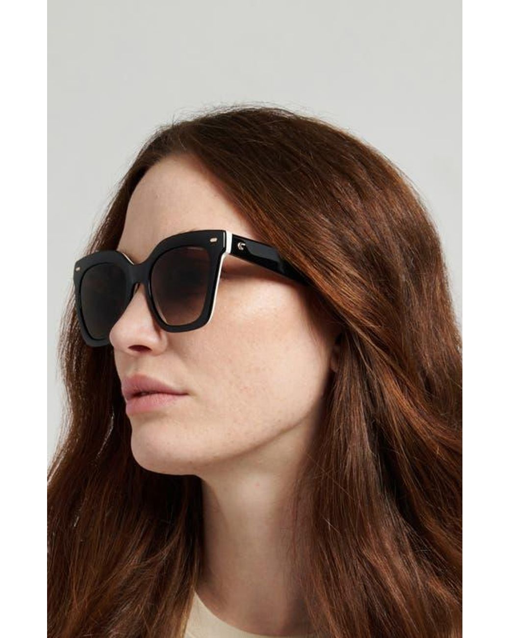 Carrera Black 52Mm Gradient Rectangular Sunglasses