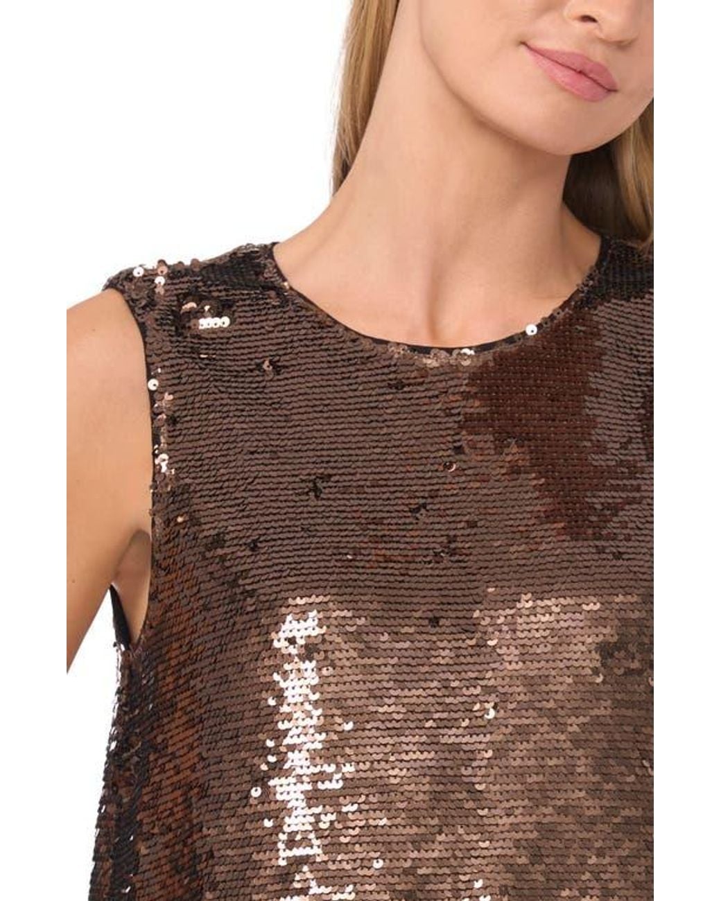 Halogen® Black Sequin Shell Top