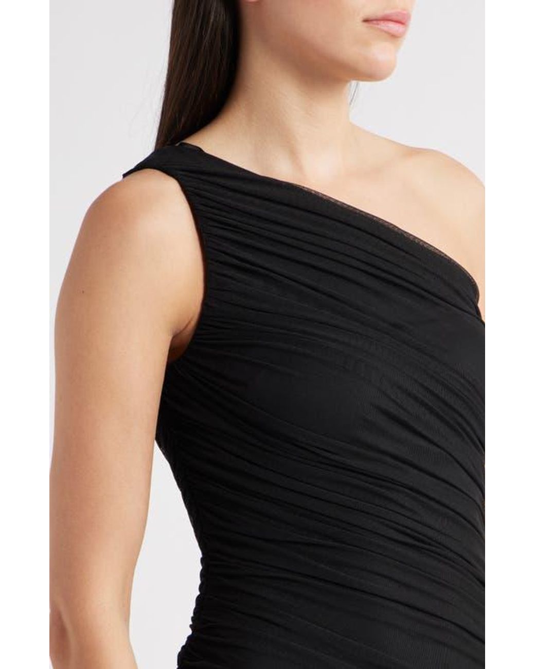 vince camuto one shoulder black dress Vince Camuto Sequin One-Shoulder Sheath Gown