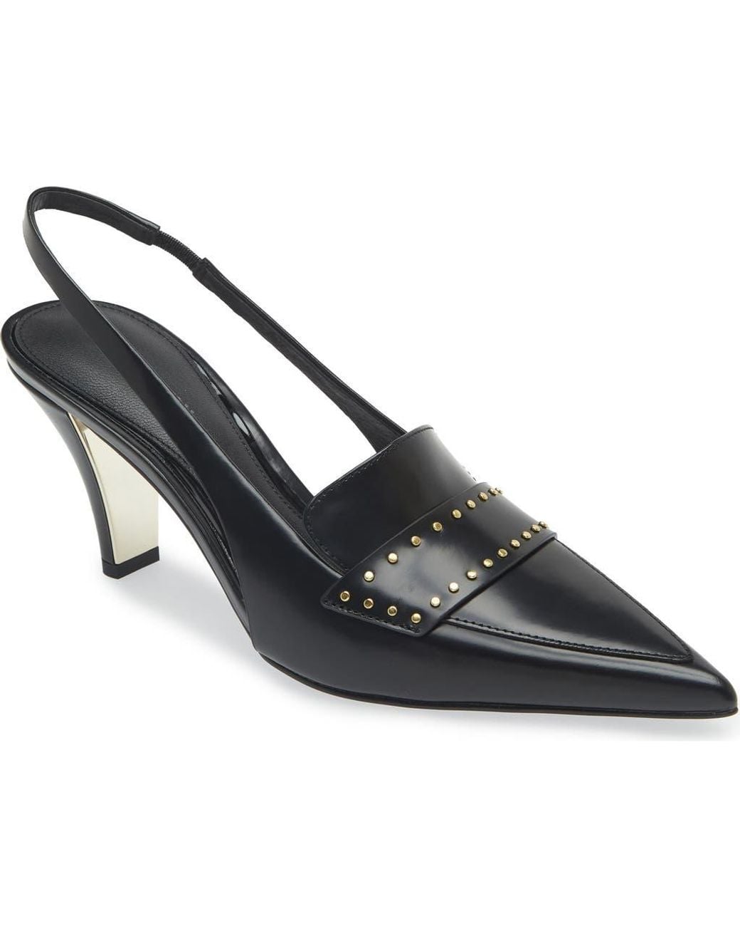 Rebecca Minkoff Black Paris Stud Slingback Pointed Toe Pump