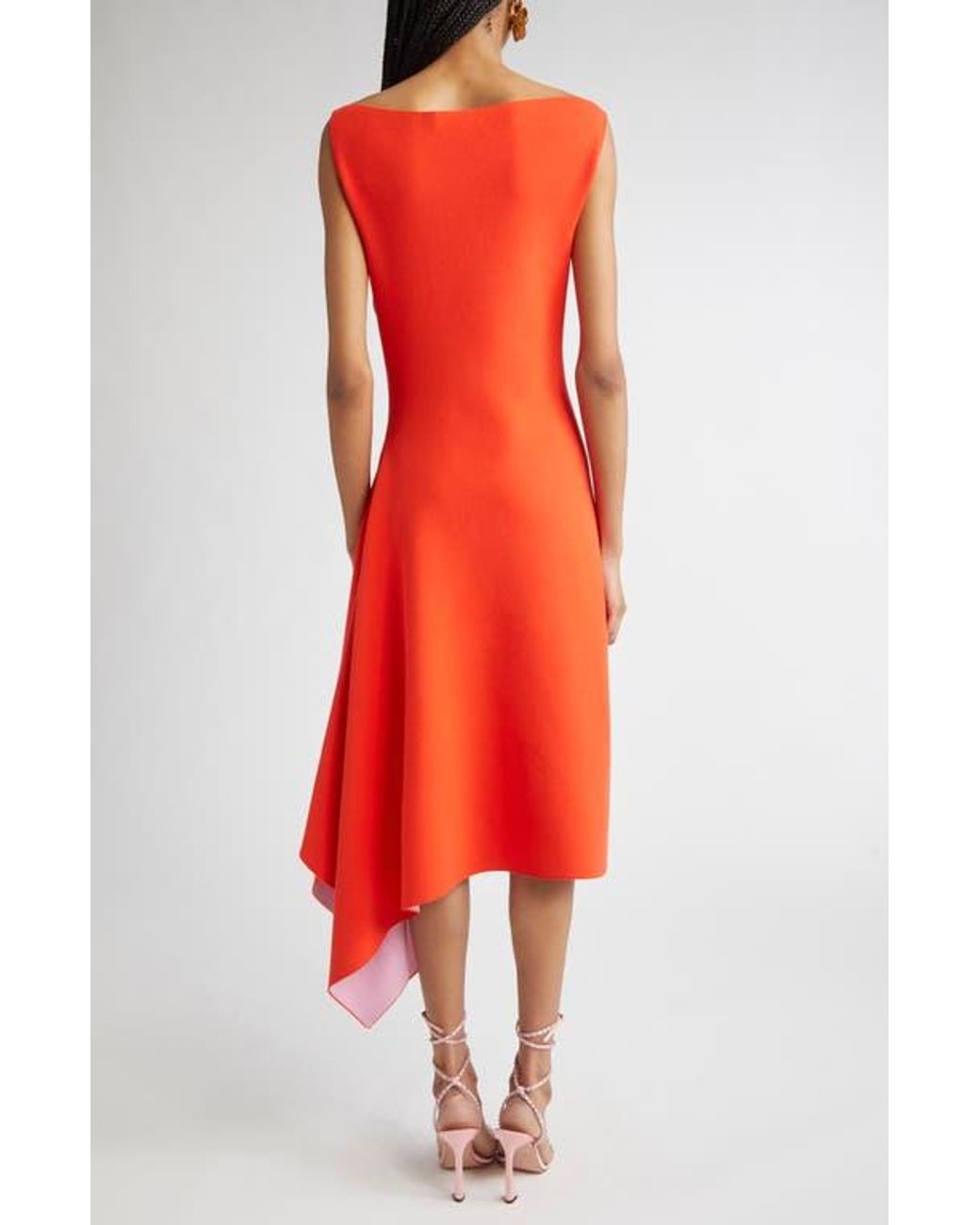 oscar de la renta draped printed stretch jersey midi dress Oscar de La Renta Jersey Draped Dress
