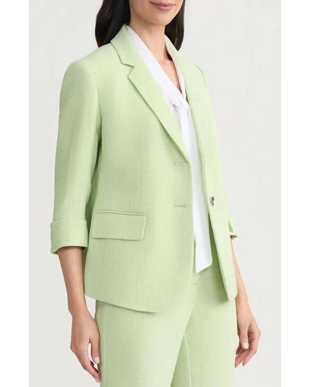 Kasper Green Two-Button Blazer