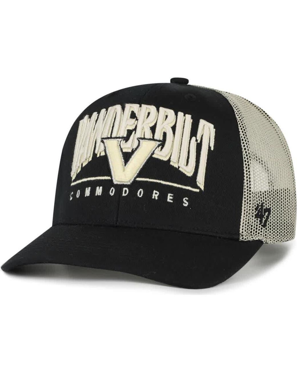 '47 Black Vanderbilt Commodores Arid Adjustable Trucker Hat for men