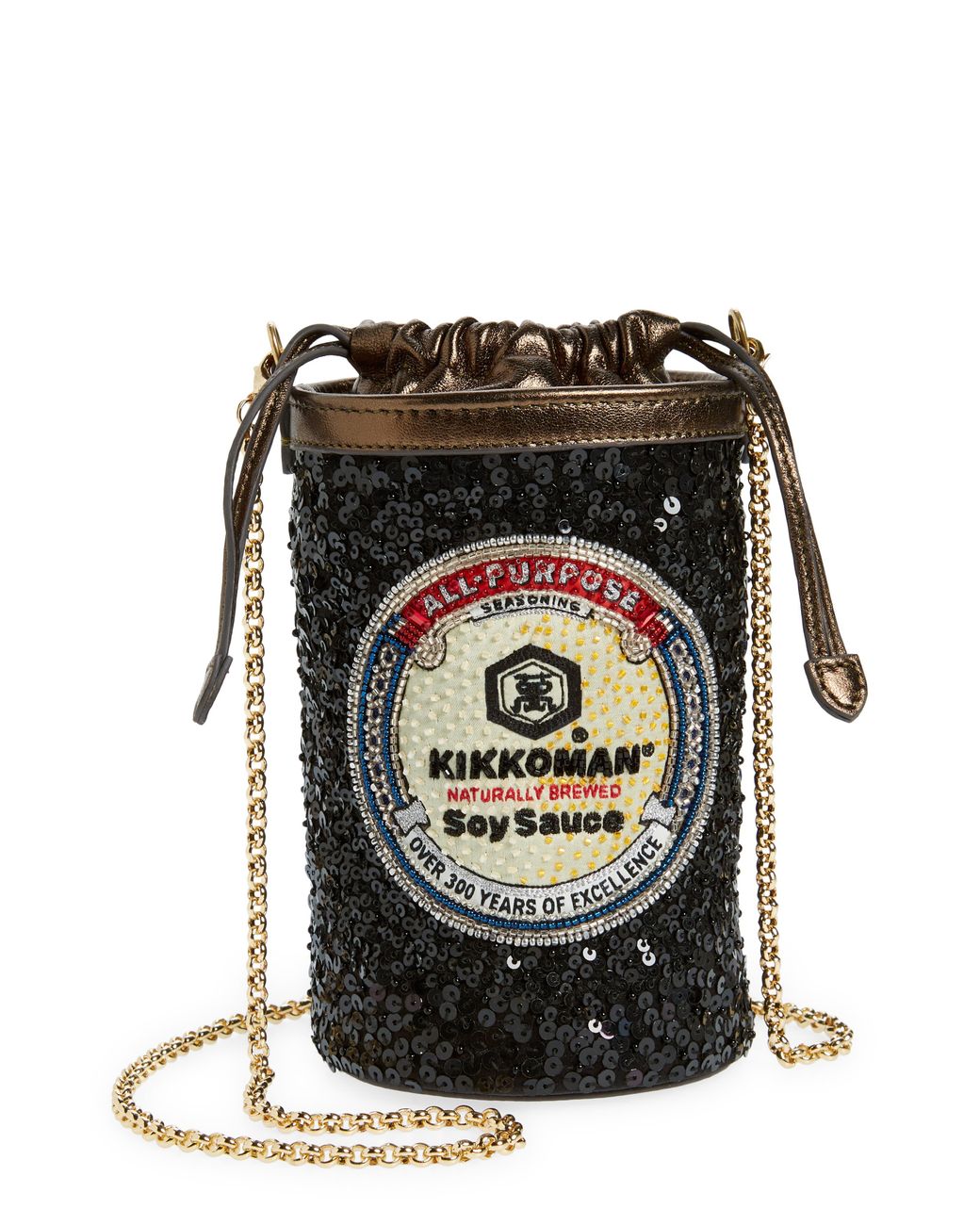 Anya Hindmarch Kikkoman® Sequin Recycled Satin Crossbody Bag in Black