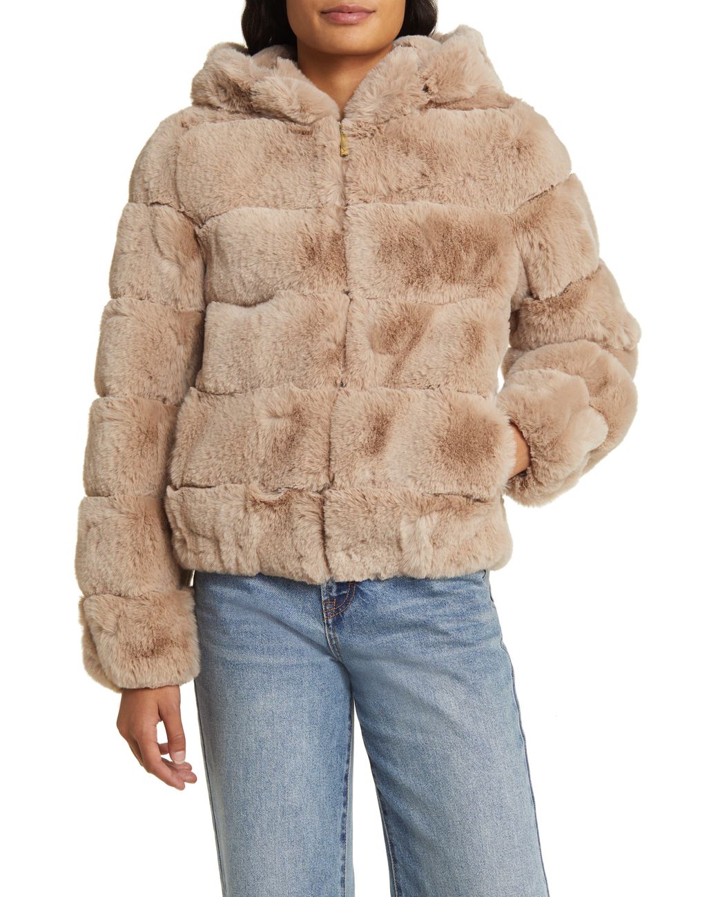 Bcbgeneration quilted outlet faux fur coat