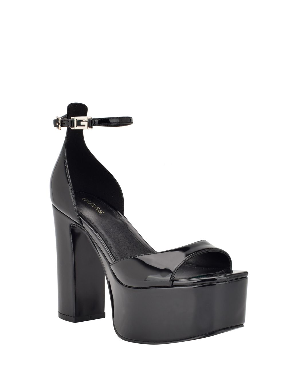 Guess Selima Ankle Strap Platform Sandal in Black | Lyst