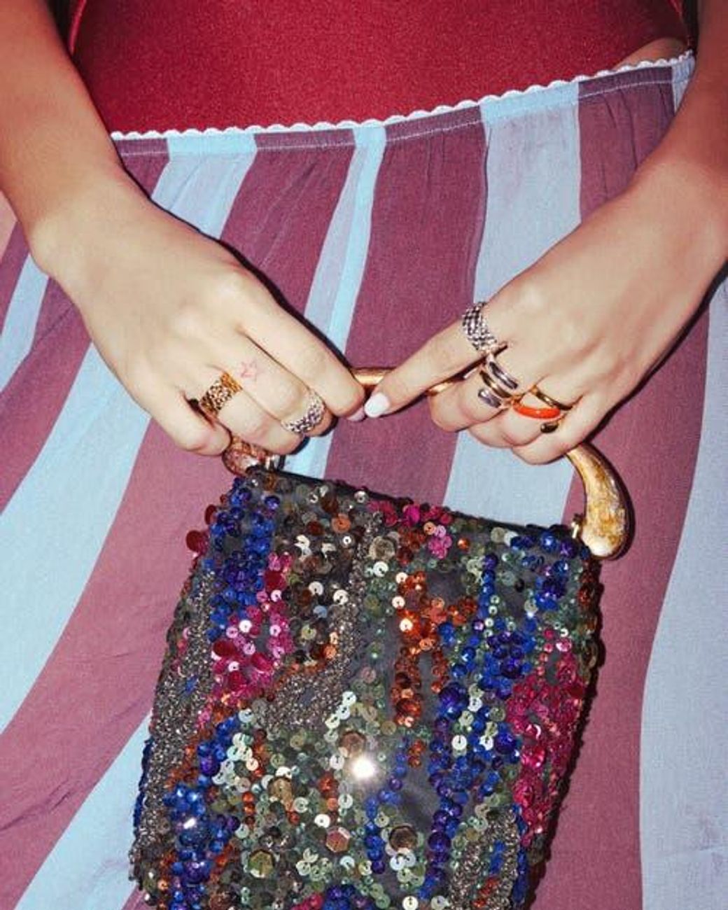 Emma Pills Blue Double Strobe Ring