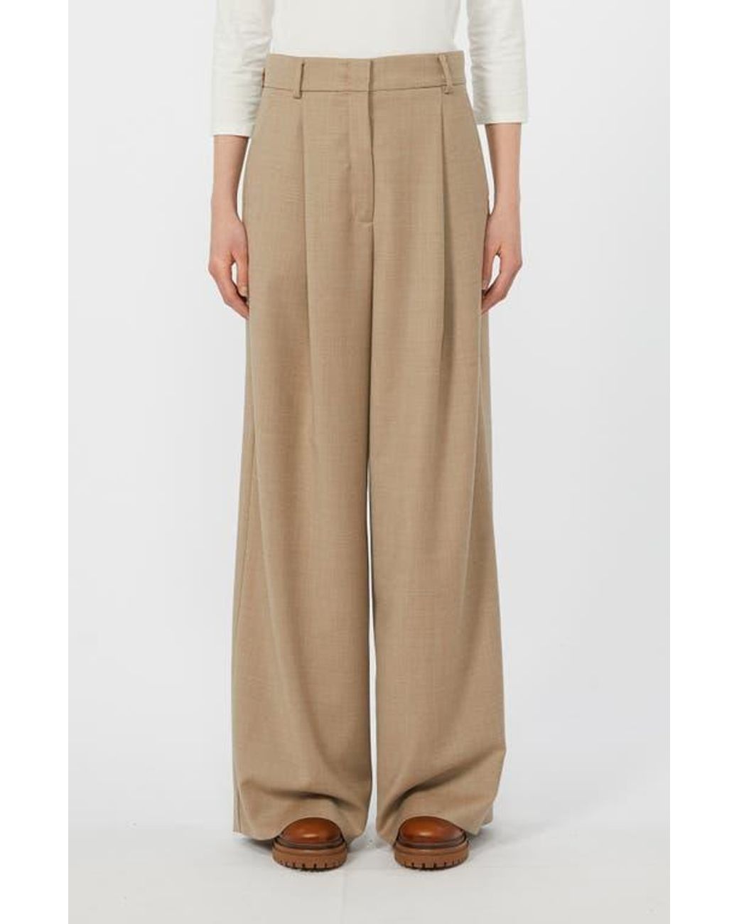 Weekend by Maxmara Globale Stretch Wool Wide Leg Pants in