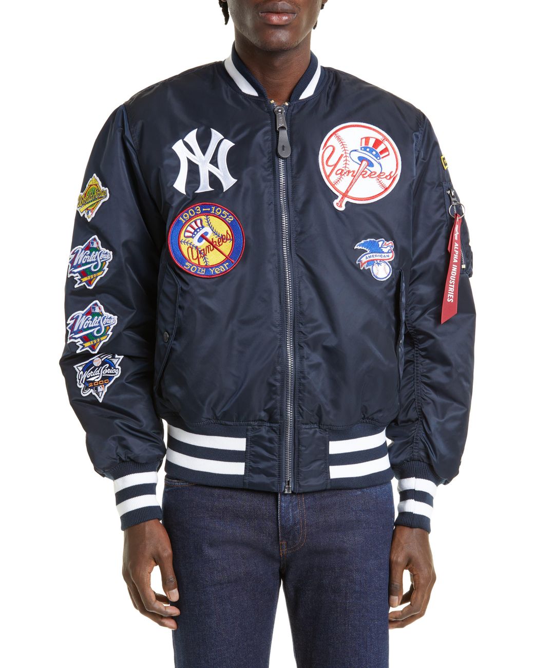 KTZ X Alpha Industries Mlb New York Yankees Ma1 Bomber Jacket in Blue