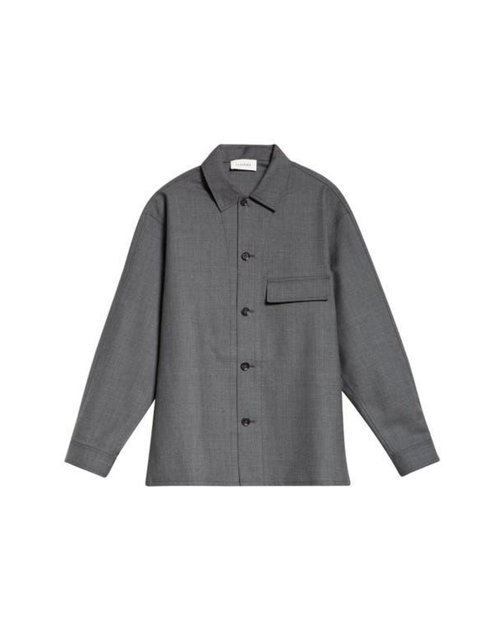 Lemaire Light Tailored Wool Overshirt in Gray for Men | Lyst