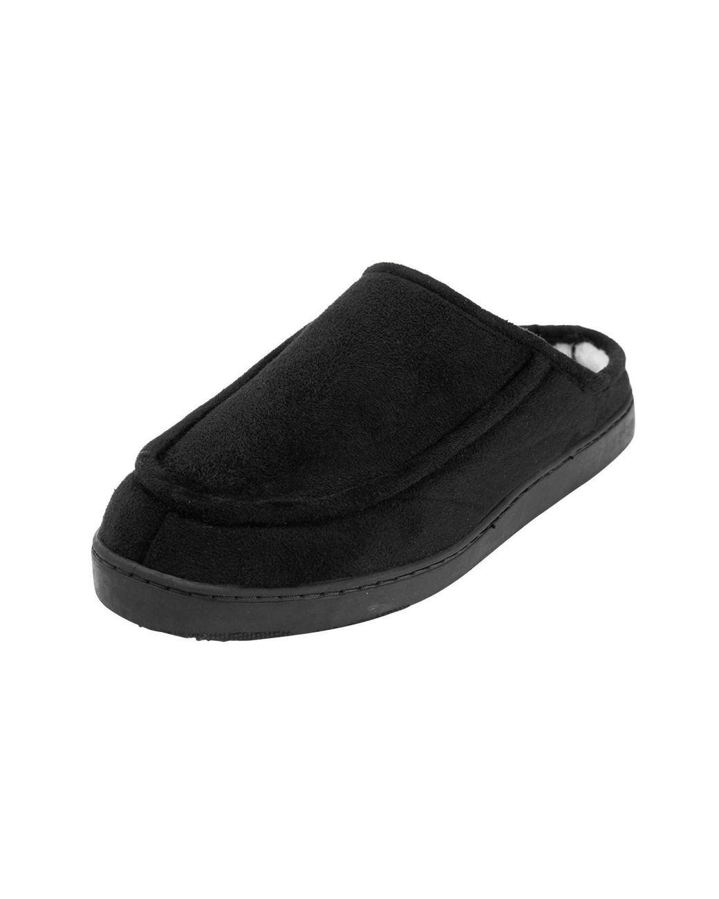 Kingsize Black Microsuede Clog Slippers for men