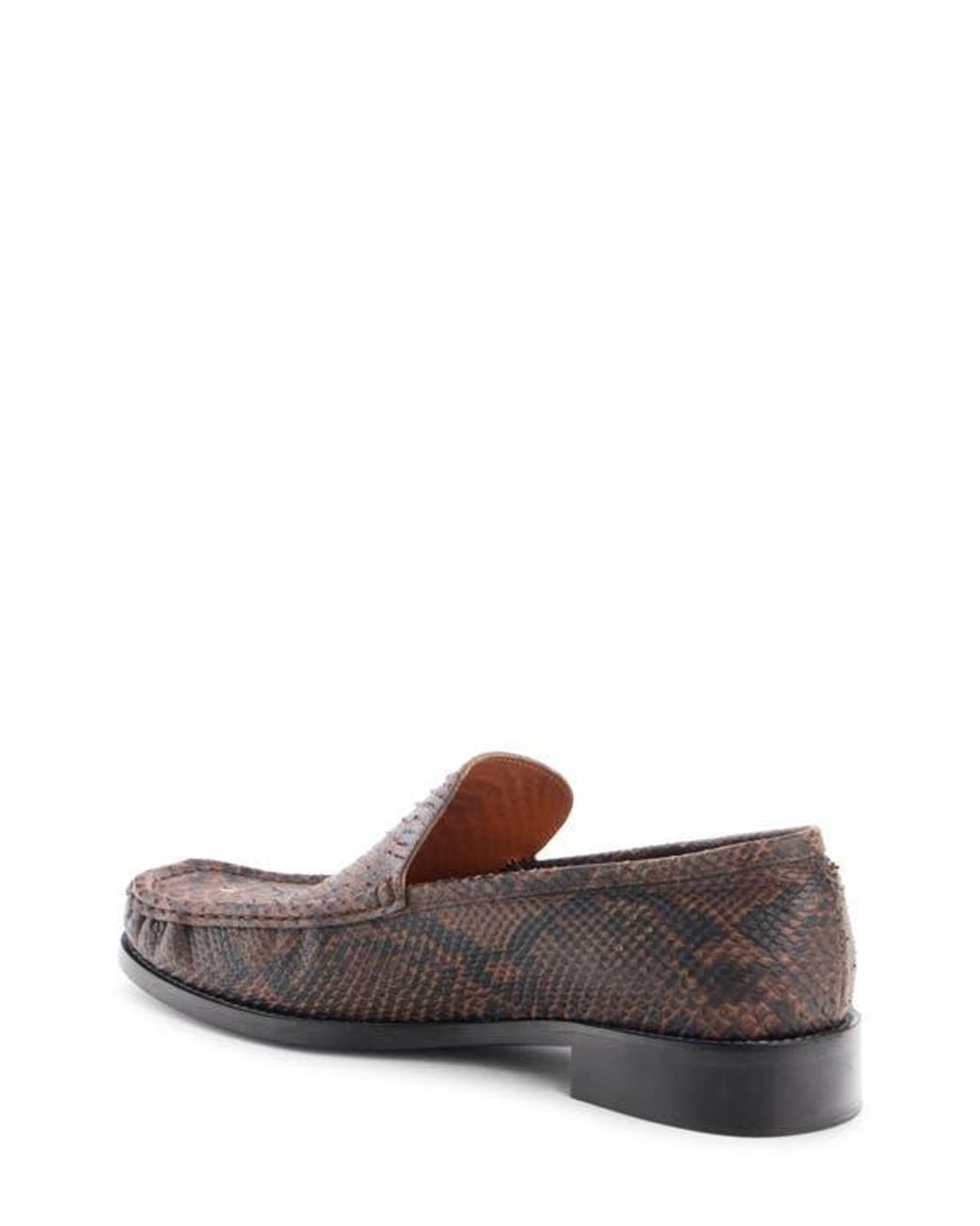 Acne Brown Python Print Loafer for men