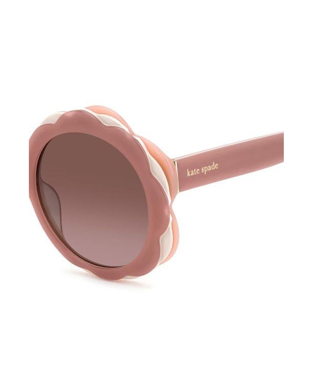 kate spade Pink and White Scallop Round Sunglasses Kate Spade Vivi 54Mm Round Sunglasses in Pink | Lyst main image 3