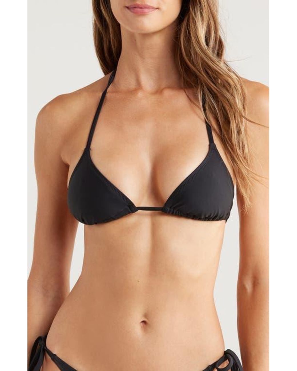 Solid & Striped Black The Iris Triangle Bikini Top