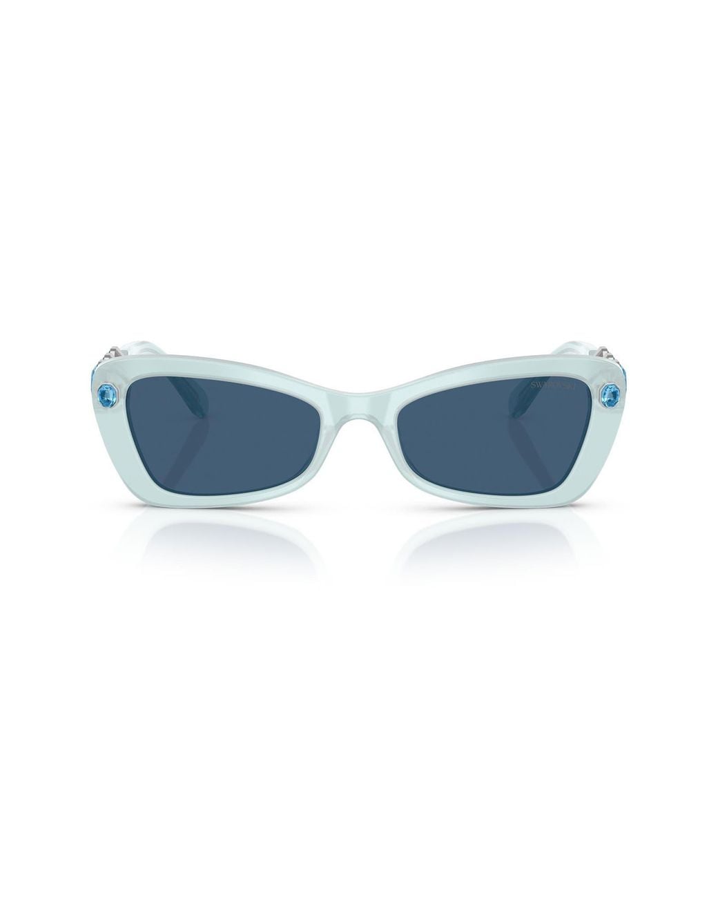 Swarovski Blue 54Mm Irregular Sunglasses for men