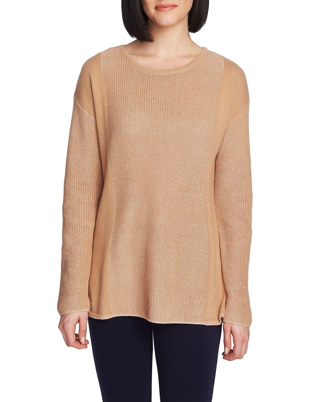 Chaus Natural Mixed Gauge Pullover Sweater