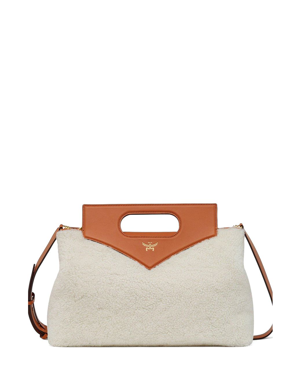 MCM Brown Soft Diamond Shoulder Bag