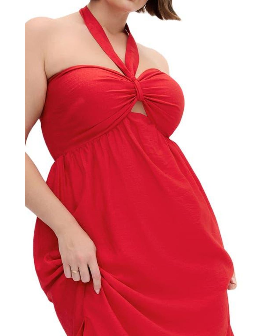 City Chic Peta Serene Convertible Strapless Maxi Dress in Red | Lyst