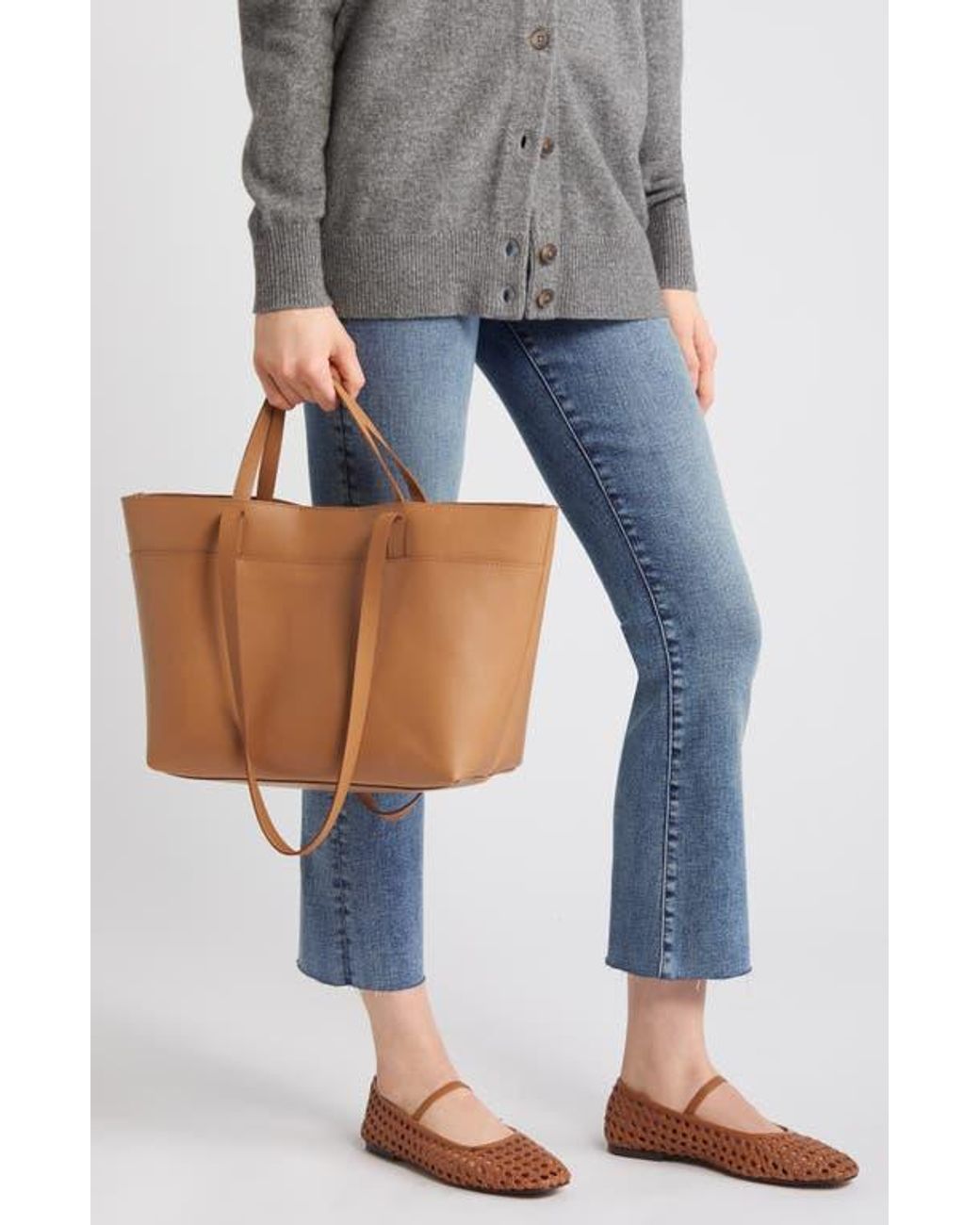 Madewell leather tote deals
