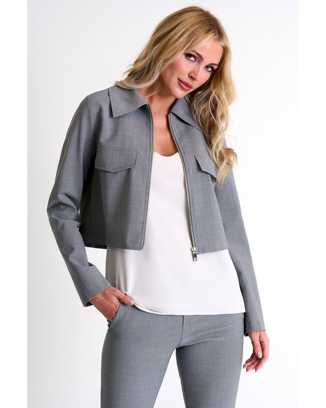 Shan Gray Contemporary Short Jacket