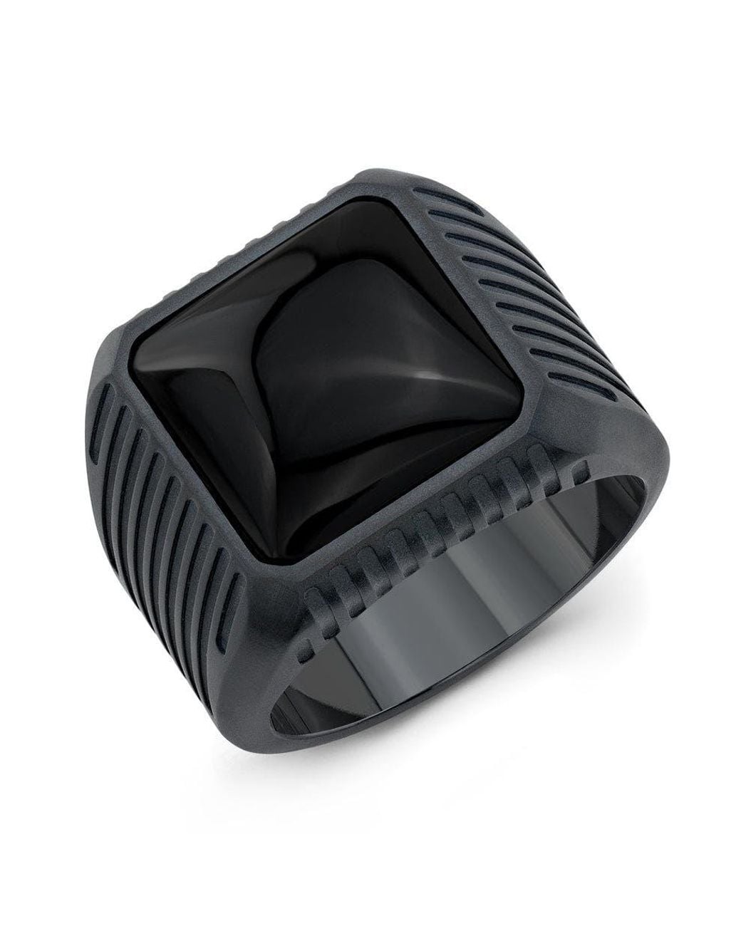 Room101 Black Onyx Block Ring for men