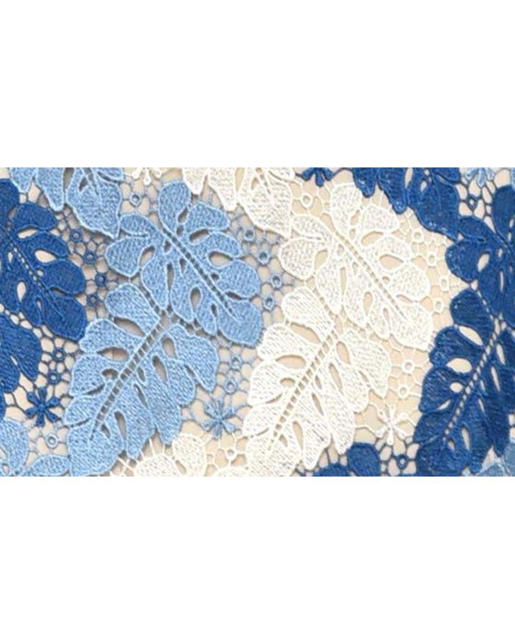adeline palm lace midi dress Adelyn Rae Adeline Palm Lace Midi Dress in Blue