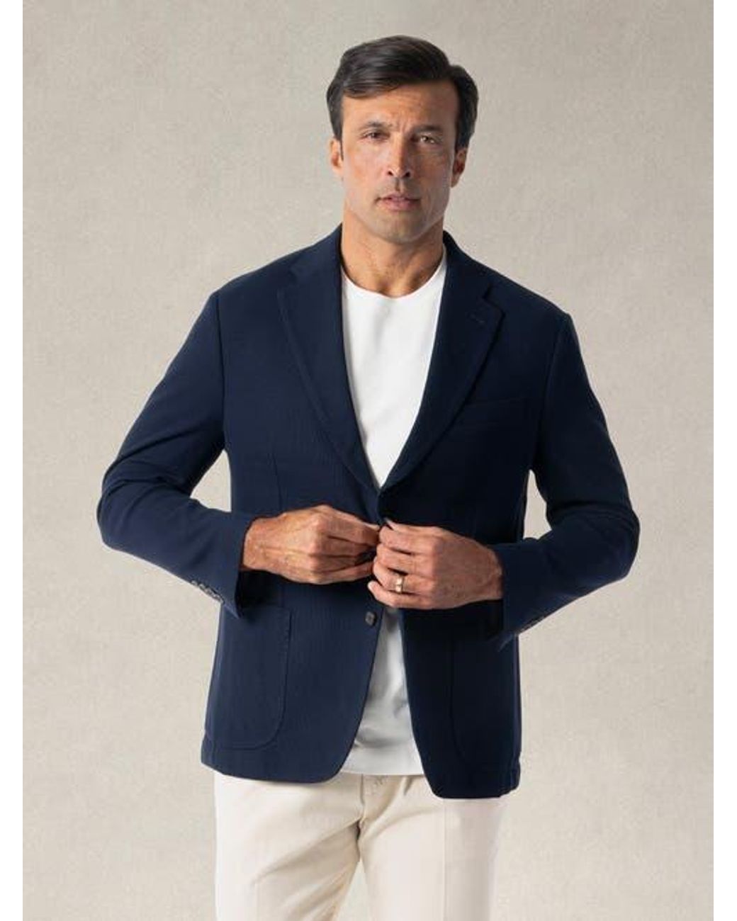 Robert Talbott Blue Wright Knit Blazer for men