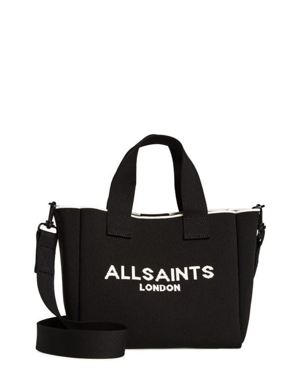 AllSaints Black Mini Izzy Recycled Polyester Tote