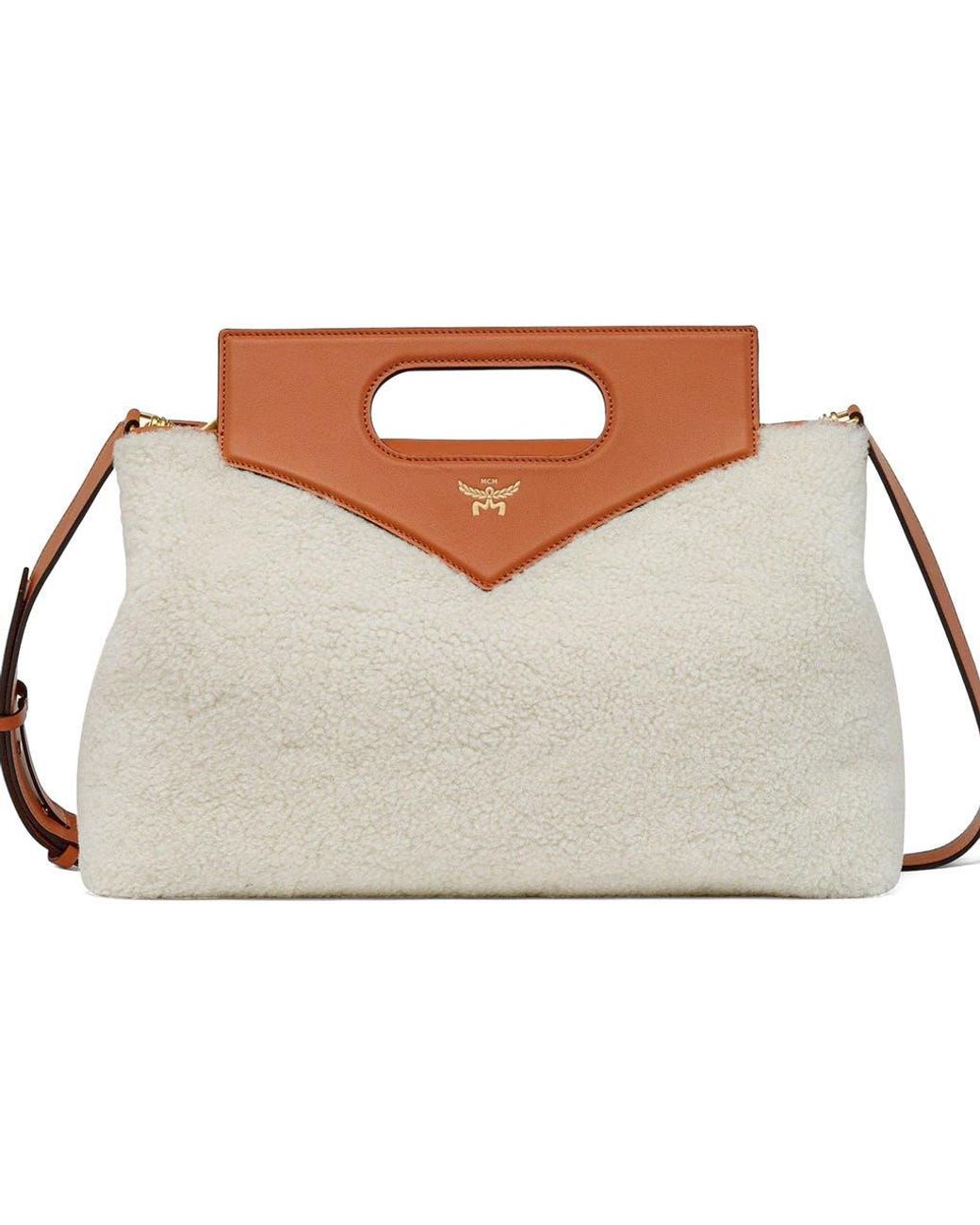 MCM Brown Soft Diamond Shoulder Bag