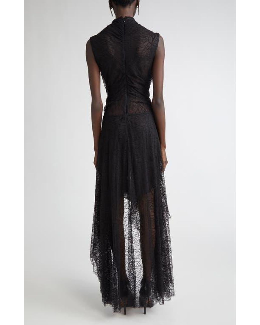 McQueen Cobweb Lace Gown in Black | Lyst