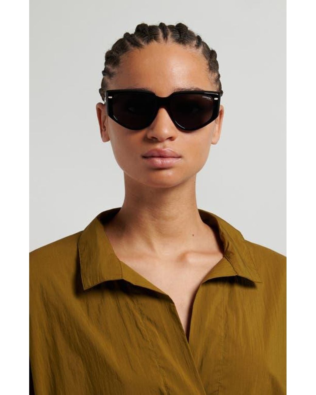 Carrera Black 57Mm Rectangular Sunglasses