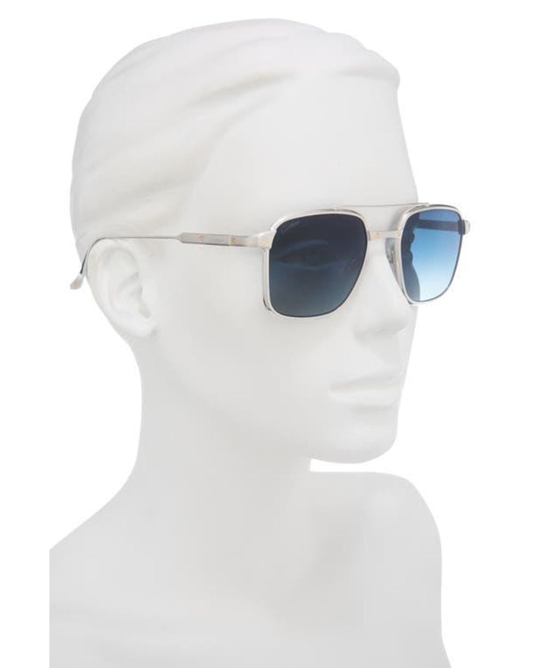 Cartier Blue 54Mm Rectangular Gradient Sunglasses for men