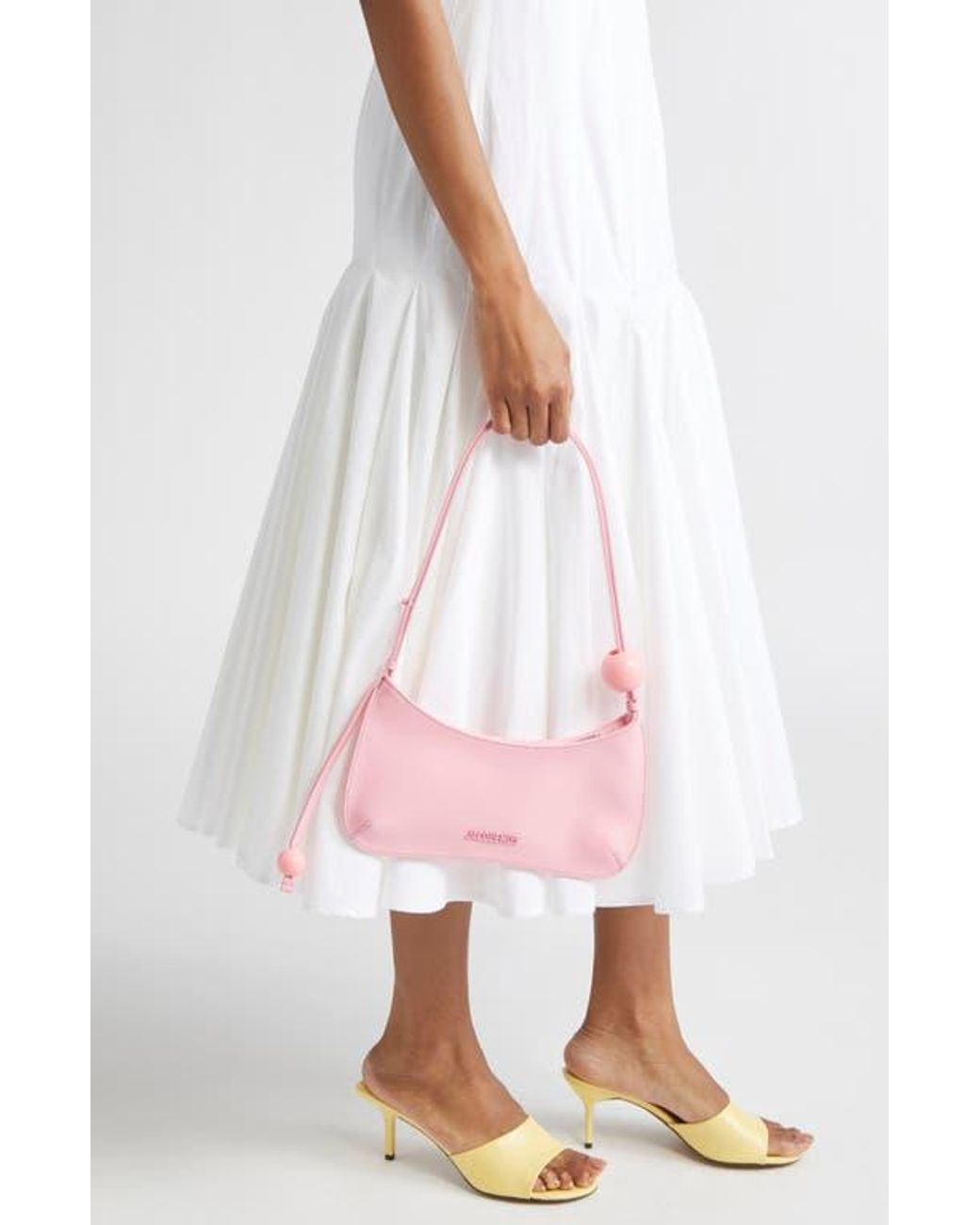 Jacquemus Le Bisou Perle Leather Shoulder Bag in Pink | Lyst