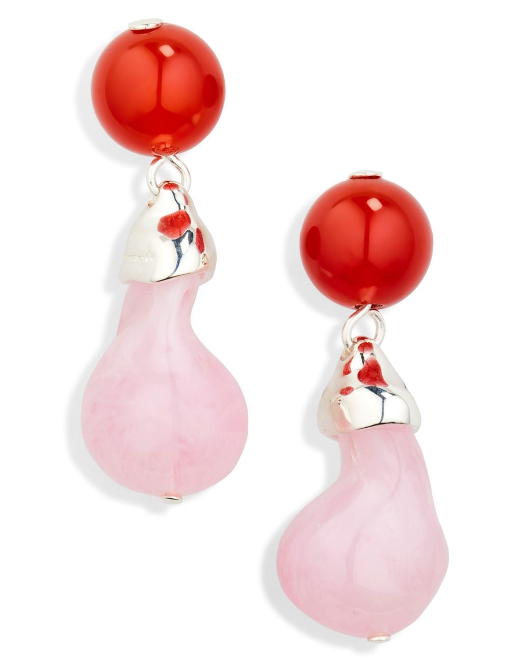COMPLETEDWORKS Red Beaded Drop Earrings