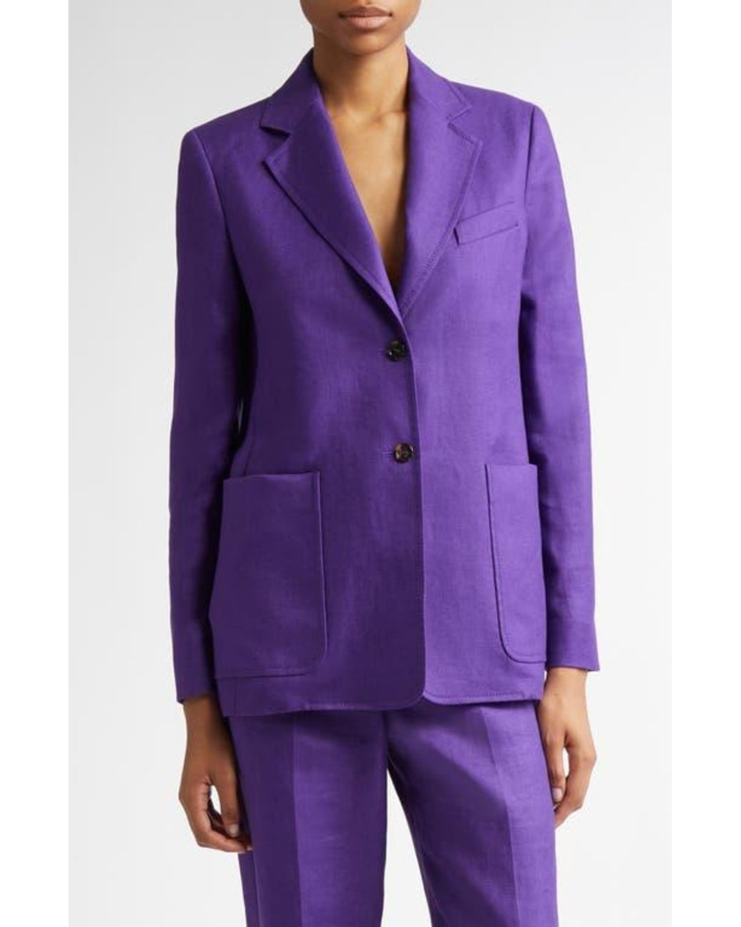 Max Mara Guglia Linen Blazer in Purple | Lyst