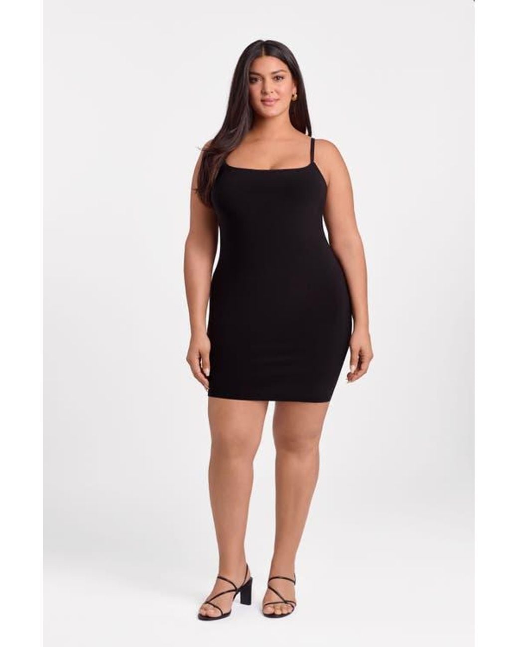 knee length dresses for ladies Basic Bae Built-In Shapewear Square Neck Short Sleeve Maxi Dress – Charming  Charlie main image 0