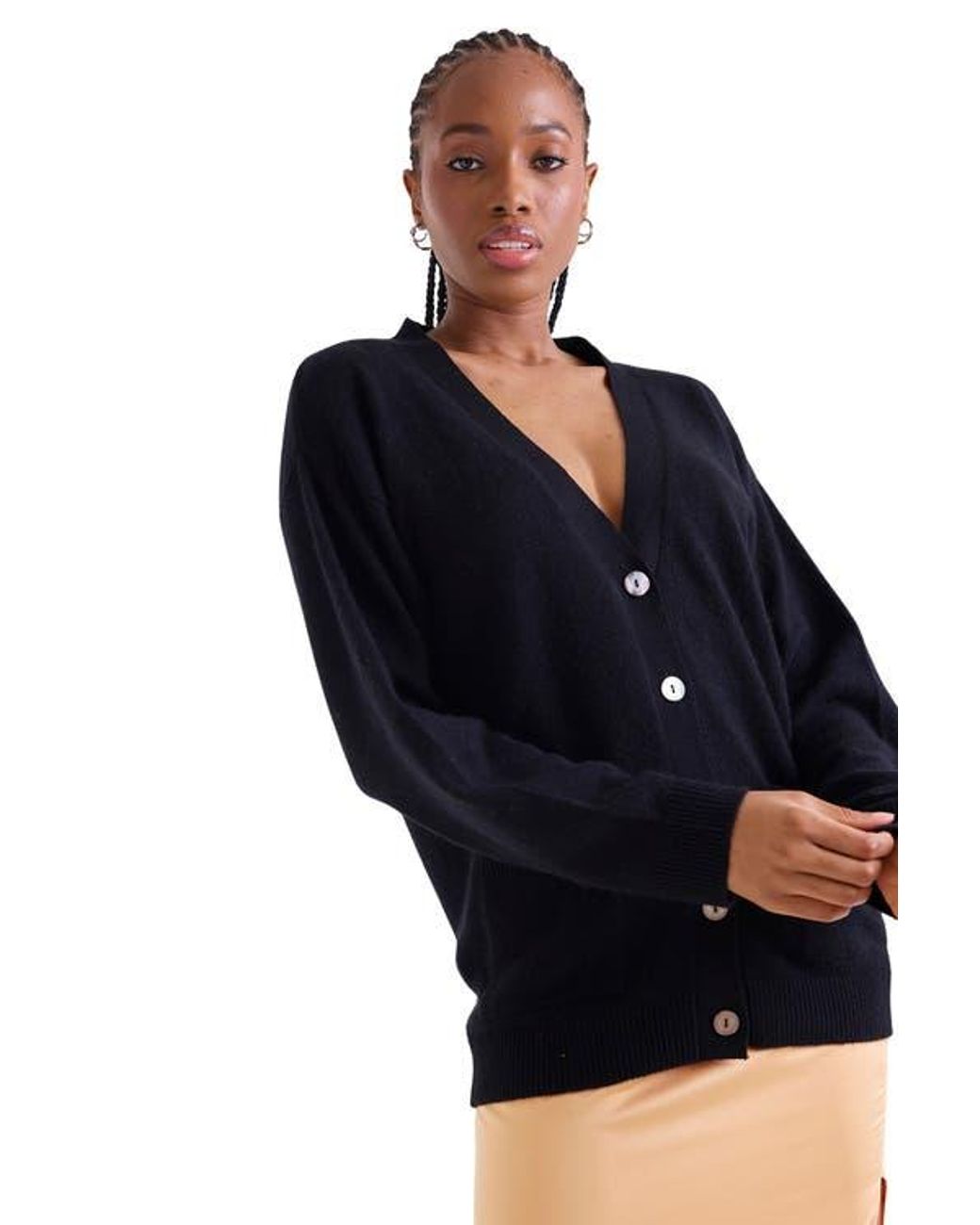 1982 Blue Oceane Oversize 100% Cashmere Cardigan