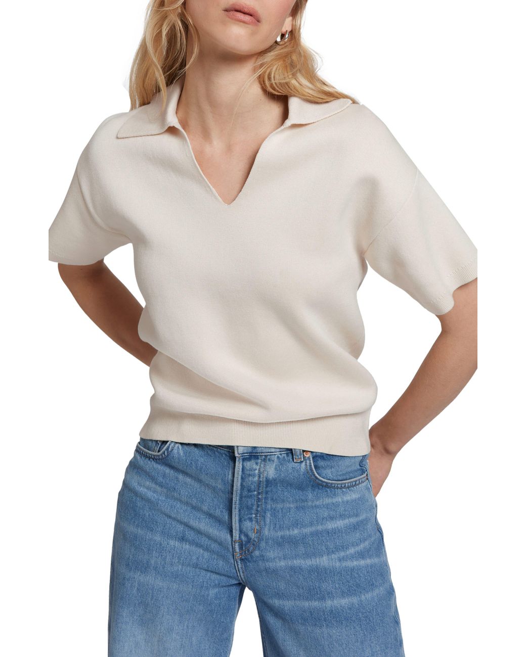 & Other Stories Sleeve Polo Sweater White Lyst