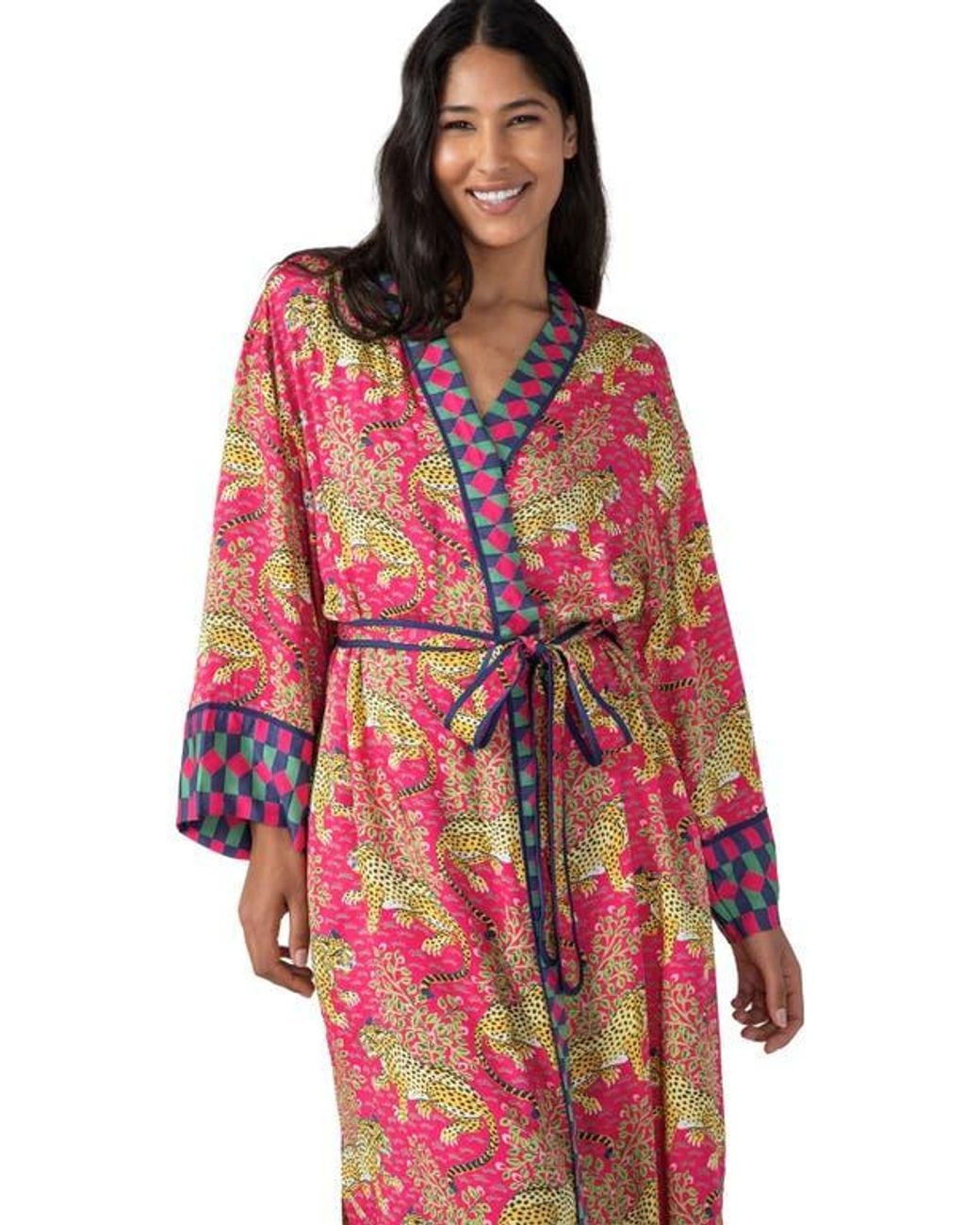 Printfresh Robe Printfresh Eco Satin Robe in Red | Lyst