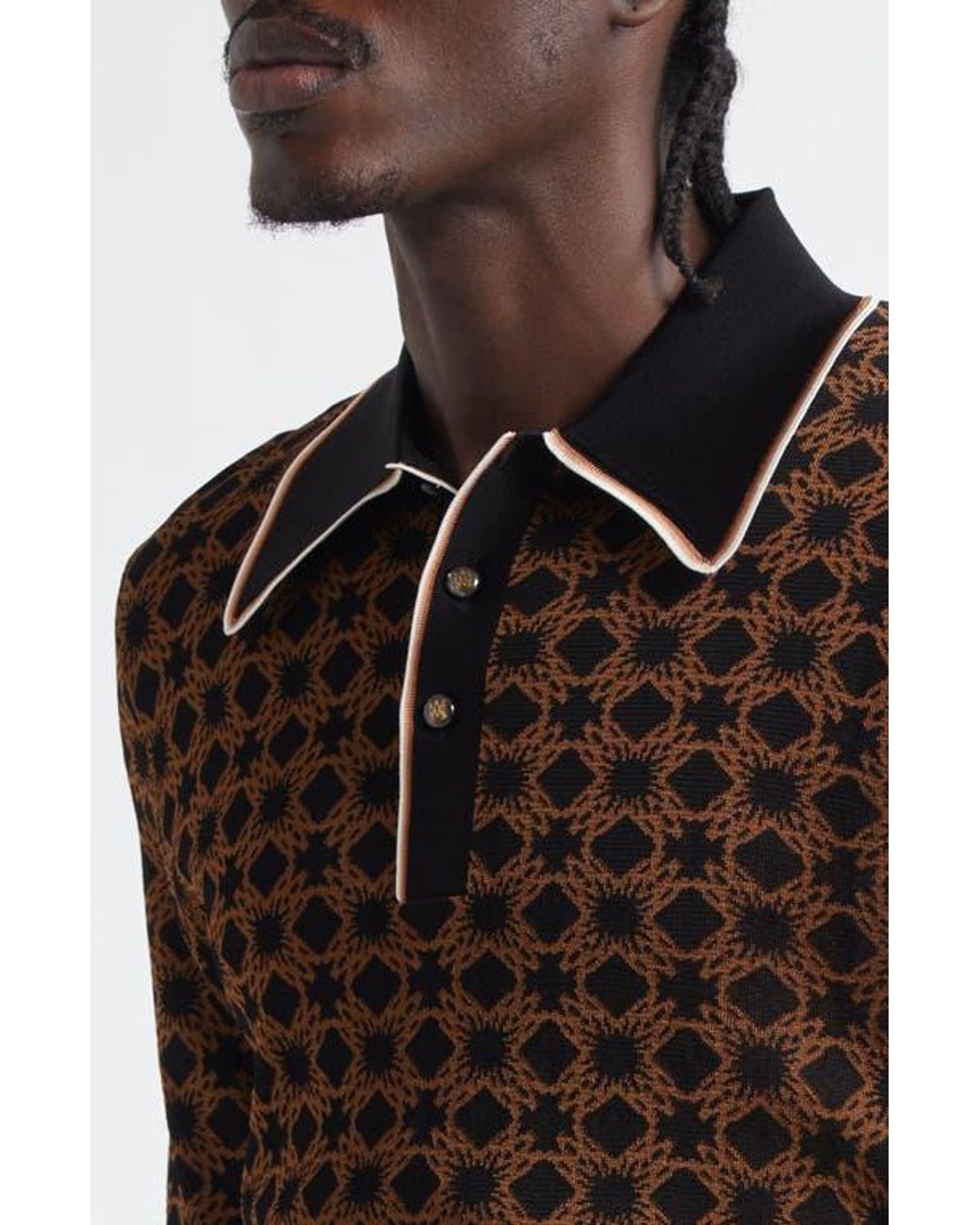 Amiri Ma Quad Polo Sweater in Brown for Men | Lyst