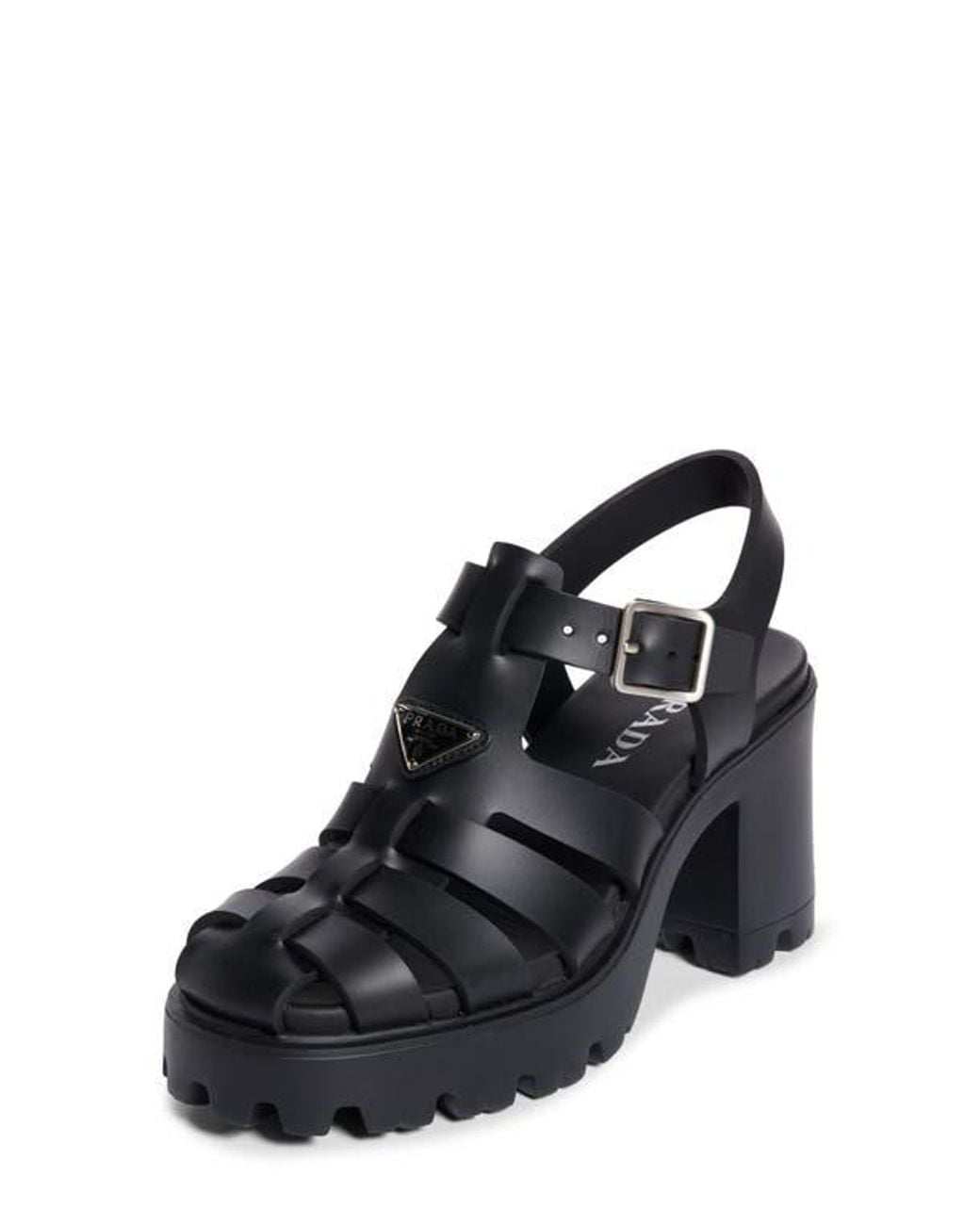 Prada Rubber Cage Platform Sandals