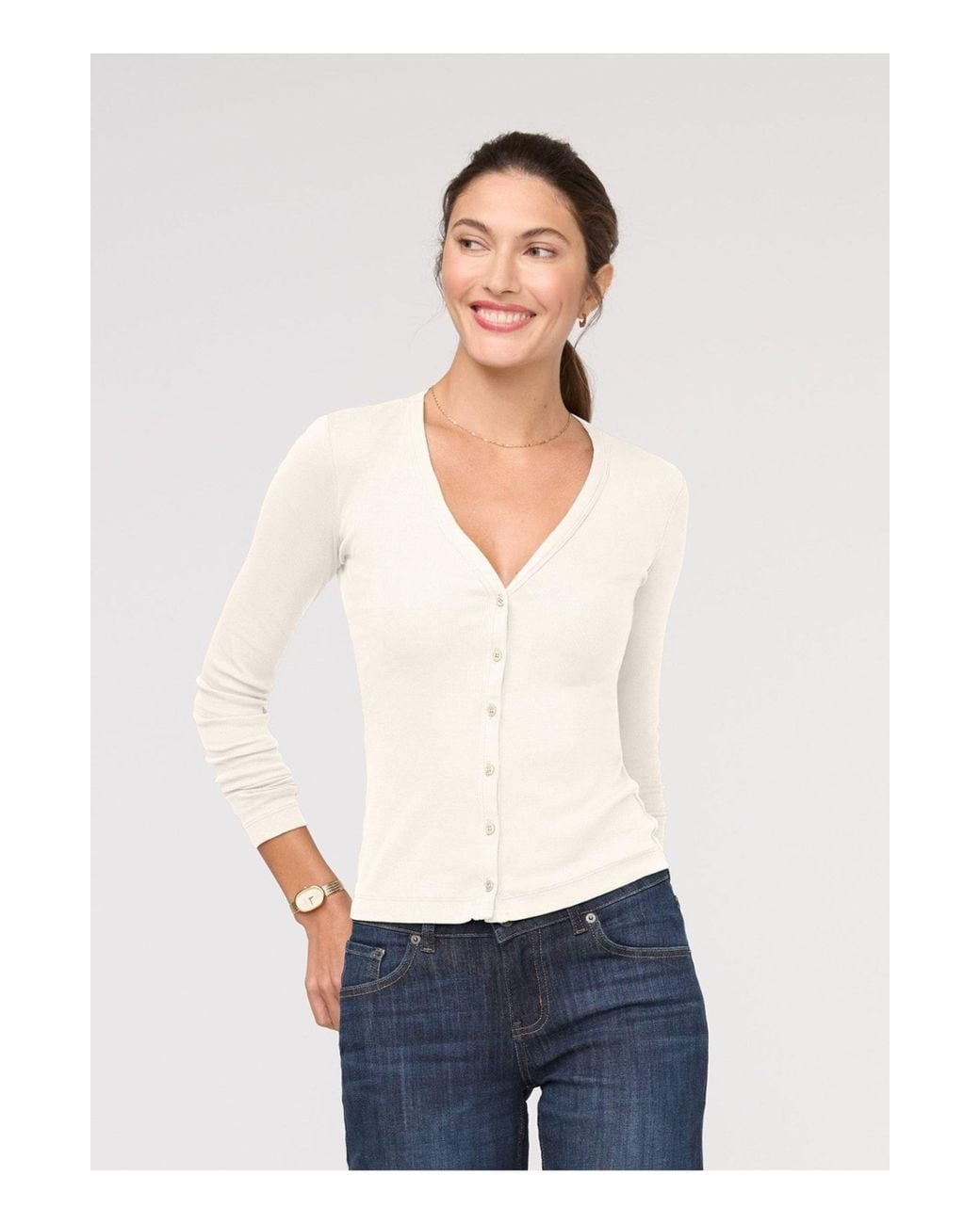 DU/ER White Ribbed Pima Fitted Button Down
