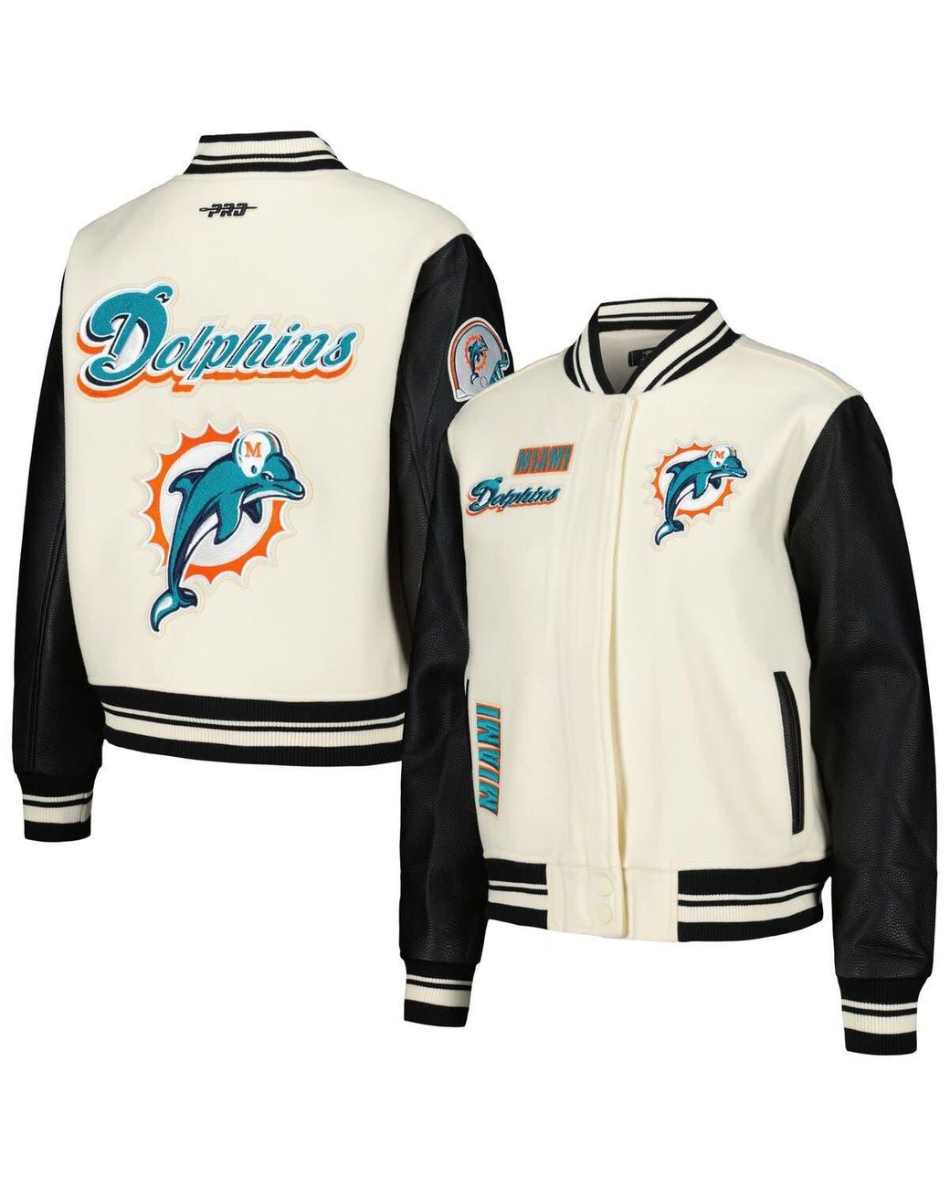 Pro Standard Miami Dolphins Retro Classic Vintage Full zip Varsity