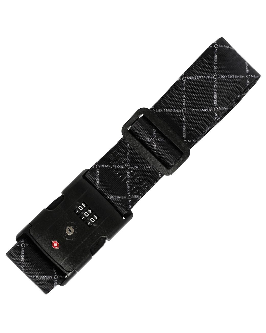 Members Only Black Adjustable Luggage Strap With Combination Lock