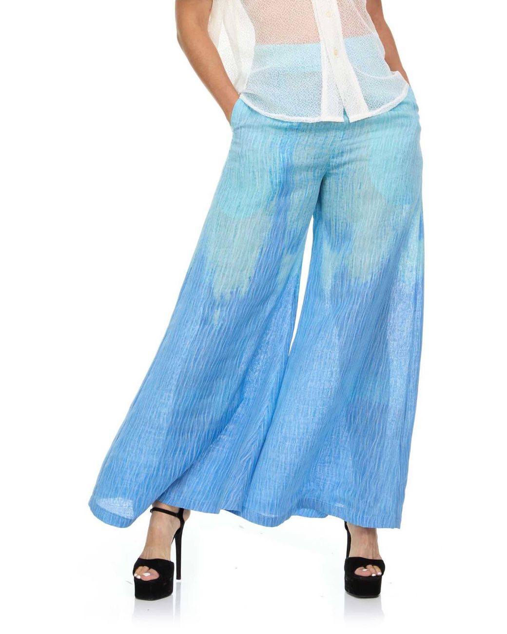 KAHINDO Blue Flared Ombre Pants