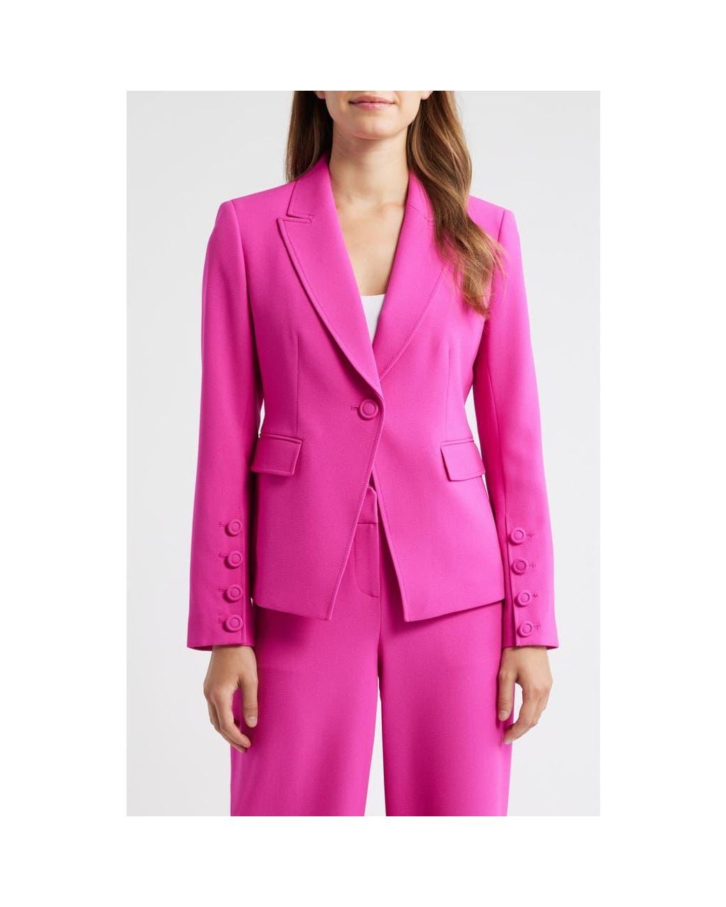 Tahari Pink One-Button Blazer